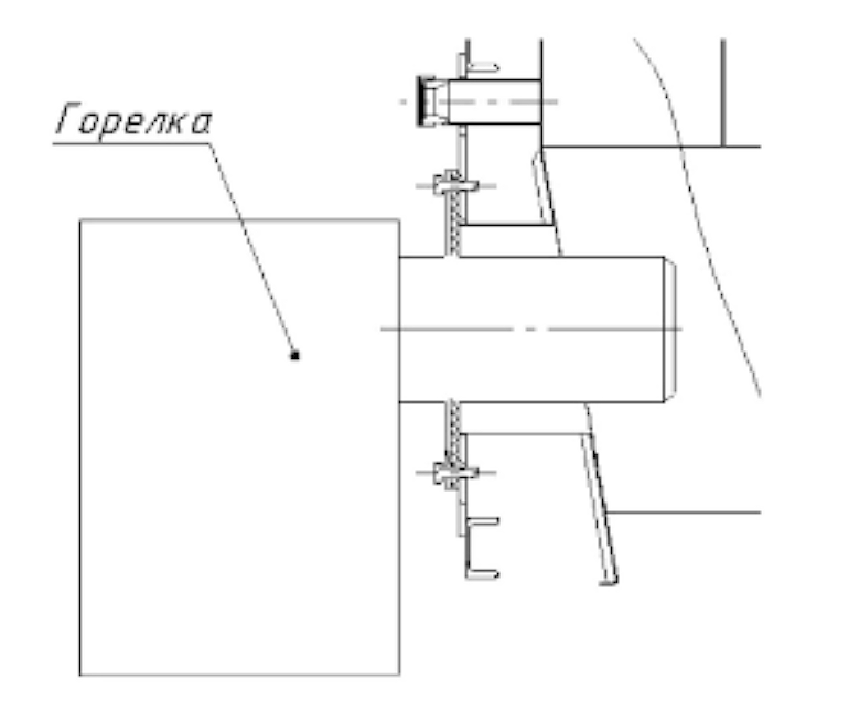 Схема установки горелки